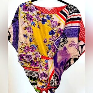 CAbi 100% Silk Kimono Top•No waist band•Matching Waist Tie